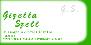 gizella szell business card